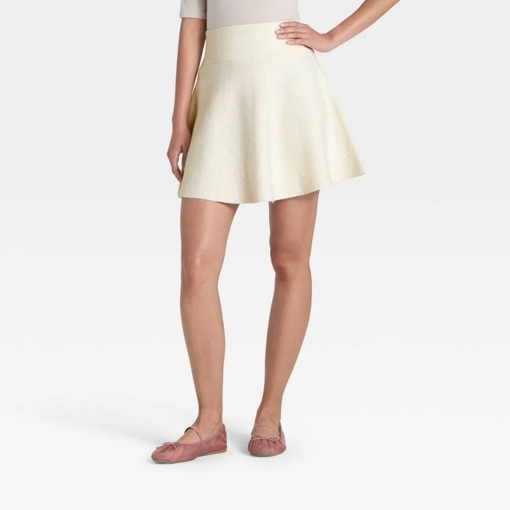 NWT A New Day Skater Sweater Skirt Mini  Oatmeal Color Women Oatmeal Size XL